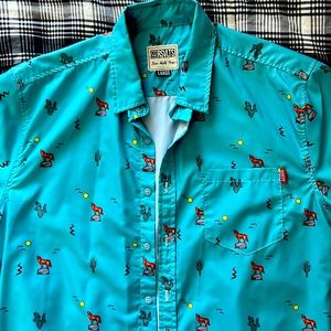 Teal Hawaiian shirt 100% polyester, by RSVLTS